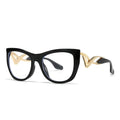 Hot Cat-eye Metal Temples Anti-blue Light Flat Glasses European and American Design Glasses MegaBDM