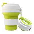camping hiking products Portable Silicon Cup Travel Mug 350ML 12oz Leakproof Degradable Reusable Foldable Silicone Coffee Mug Cup With Custom Package silicone mugs
