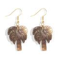 Wholesale Statement Fashion Mother of Pearl Coconut Tree Women Girls Earrings