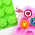 144 6 Different Flowers Mold Silicone Cake.3d Soap Mold Kitchen Supplies Tools Cheese Silicone Mold