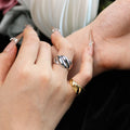 Chris April 316L Stainless Steel Gold Plated Band Ring Fashion Jewelry Chunky Adjustable Rope Rings Ladies