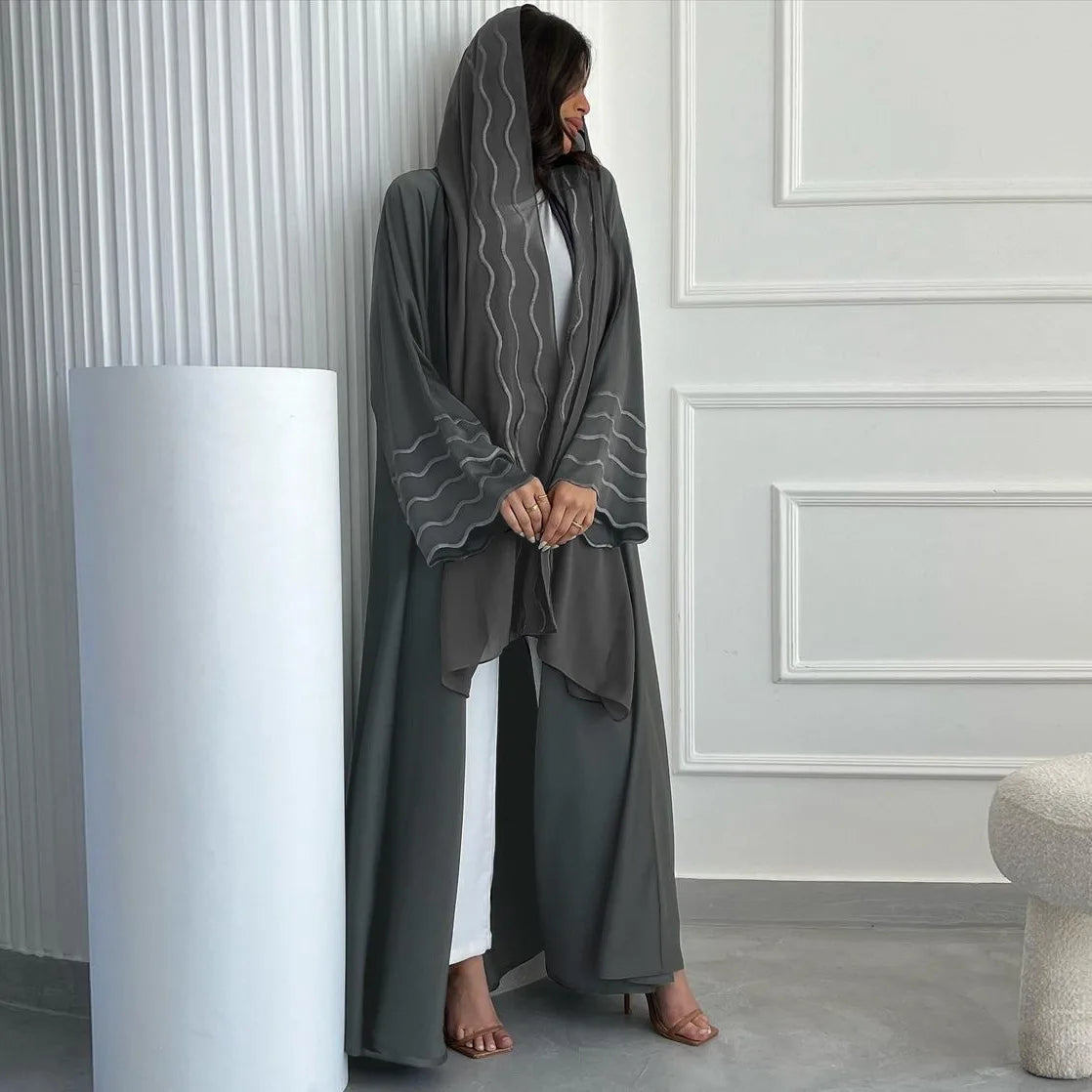MQ084 Arab Dubai Turkey Traditional Muslim Clothing Kaftan Modest Dresses Embroidery Abaya Women Muslim Dress With Scarf
