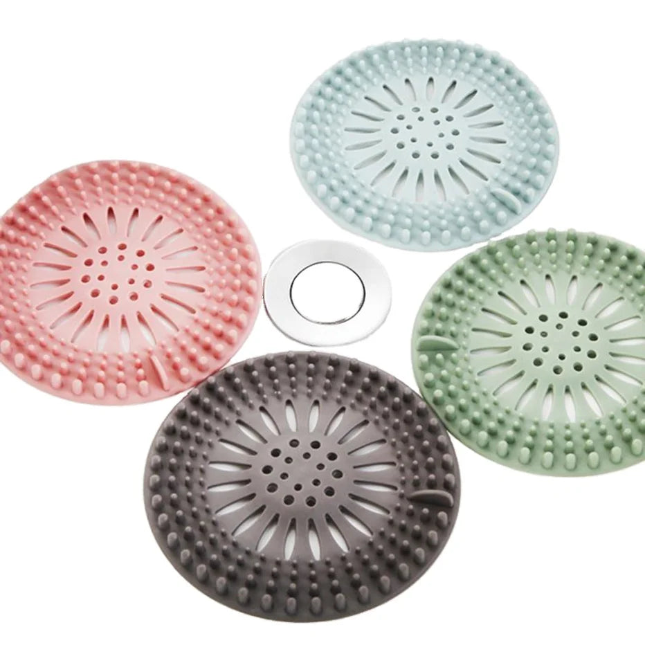 Hot Selling Durable Silicone Shower Drain Hair Catcher Eco-Friendly Bathroom Bathtub Kitchen Filter Plug Household Cleaning Tool