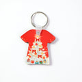 Free Sample Key Holder Customized Wooden T-shirt Shape Sublimation Blank Keychain DIY MDF Blank Keychain With Key Ring