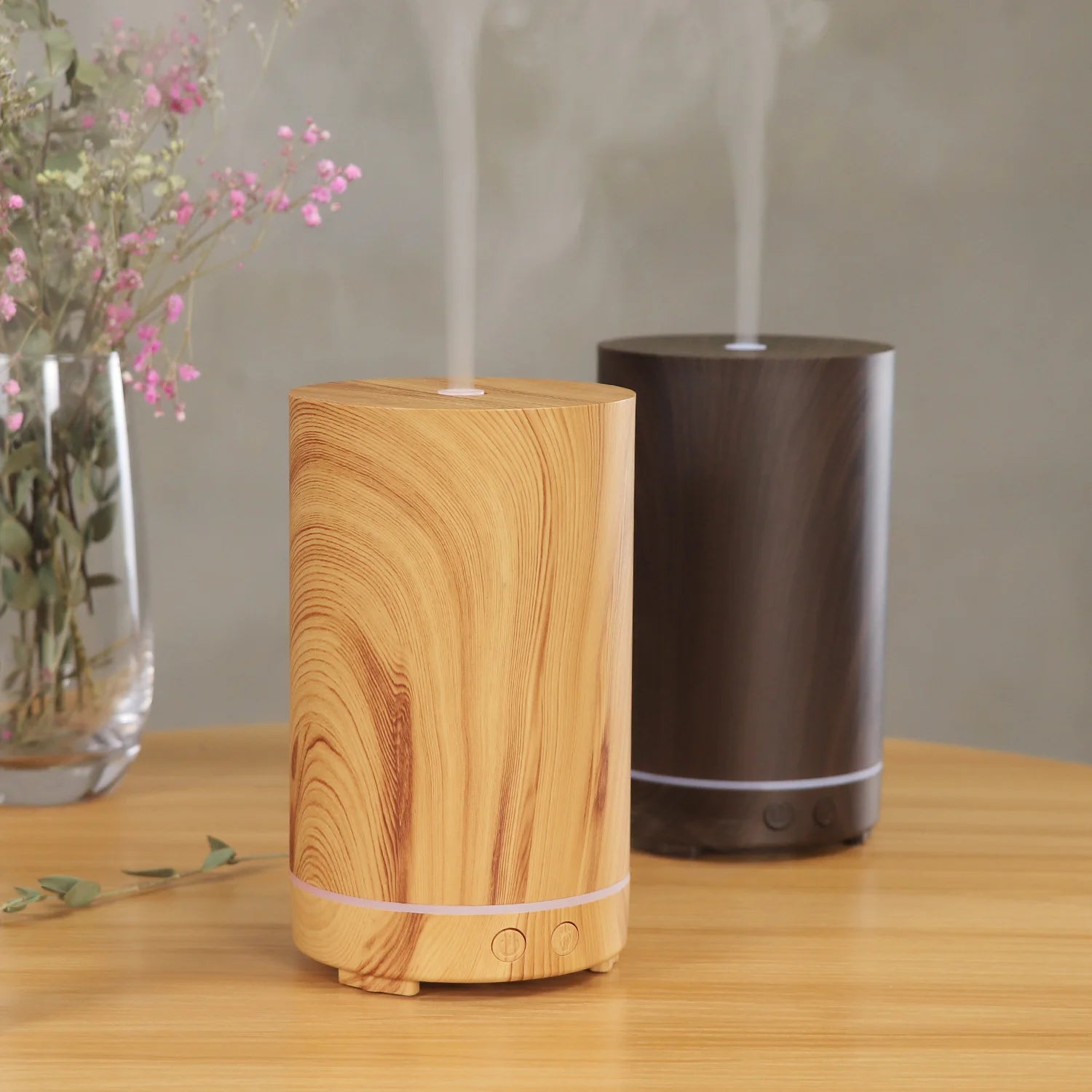 200ml Portable Mini Wood Grain Ultrasonic Aromatherapy Oil Diffuser 7 Led Light Humidifier Aroma Diffusers for Essential Oils