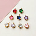 Shiny Brass Gold CZ Micro Set Transparent Zircon Crown Small Diamond Cup Charm Pendant Wholesale