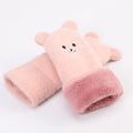 Custom Logo Winter Cute Fleece Lining Thick Knitted Fur Warm Outdoor Fashion Mittens Gloves for Women Girls