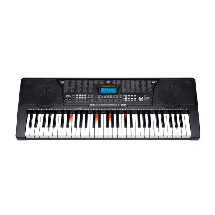 MK-825 61-Key Electronic Organ Keyboard with Lighting Portable Electric Digital Piano Keyboard Plastic 255 Rhythms 255 Tones