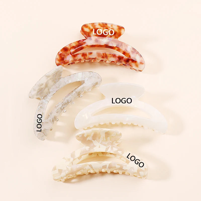 MiDairy CUSTOM LOGO 3000+ COLORS  Acetate Acrylic Hair Claw Crab Clamp Jaw Clip Hair Grips Hair Decorative Ornament