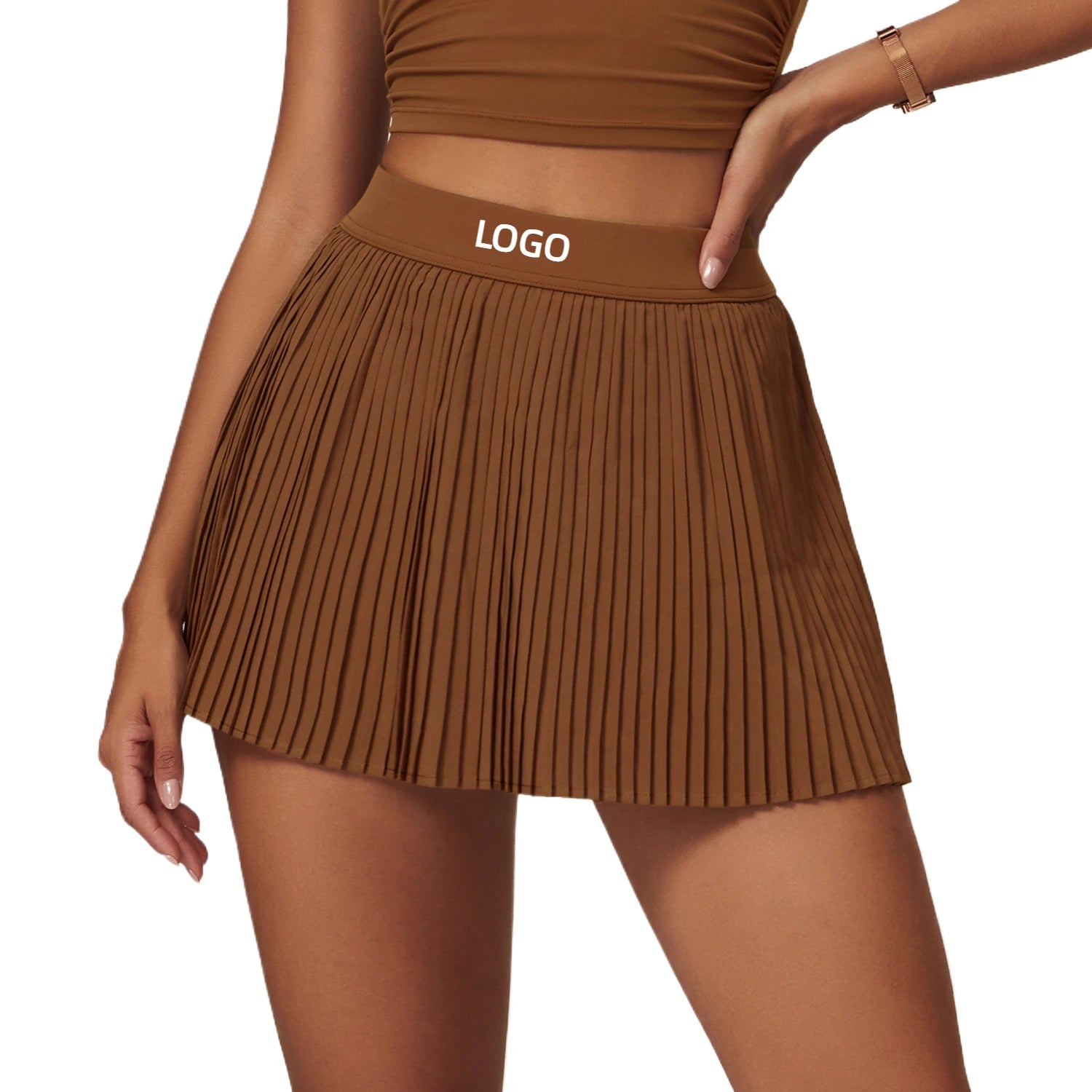 Women's Active Tennis Golf Skort Pleated Athletic Sports Running Waist Pleater Skirt With Inner Pockets Shorts