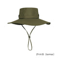 Solid Foldable Big Brim Bucket Hat Men Women Summer Outdoor Sun Sunshade Cap Waterproof Fisherman Hats
