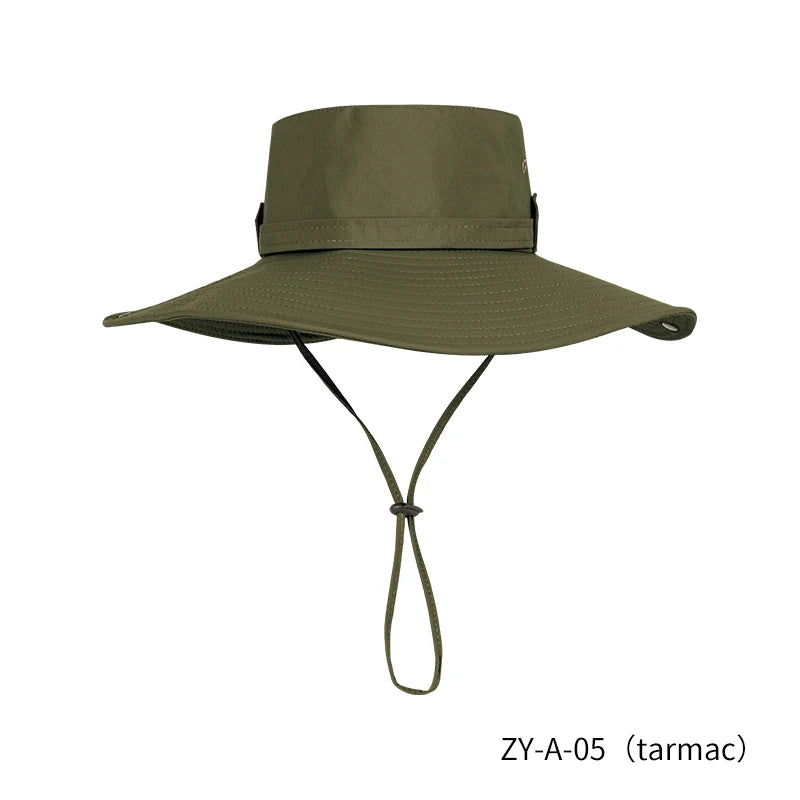 Solid Foldable Big Brim Bucket Hat Men Women Summer Outdoor Sun Sunshade Cap Waterproof Fisherman Hats