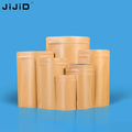 JIJID Custom Kraft Paper Self-Sealing Bag Food Storage Bags Stand up Pouch Zipper Top Paper Bags