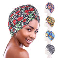 New Fashion Pleated African Pattern Turban Hat for Women Hair Bonnet Sleeping Cap Chemo Cap Headwrap Headwear
