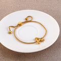 Adjustable 18k Gold Plated 26 Letters Word Stainless Steel Initial Bracelet Wholesale