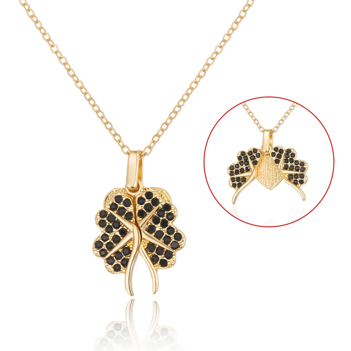 Trendy Open Butterfly 18k Gold Plated Pendant Love Heart Wings Engraved Letter Clavicle Chain Link Necklace for Women