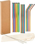 Christmas Gift Set Reusable 304 Stainless Steel Drinking Boba Straws Metal Straw for Bubble