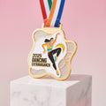 Wholesale Customizable Silver 3D Gymnastics Ballet Latin America Dance School Medals Enamel Glitter Zinc Alloy Metal Crafts