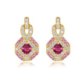 Exquisite Luxury Jewelry 925 Sterling Silver 18k Gold Women Fashion Gemstone Stud Earrings