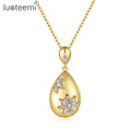 LUOTEEMI Trendy Gold Plated Thin Chain Daisy Jewelry Necklaces Designer Pressed Flowered  Necklace Famous Brands