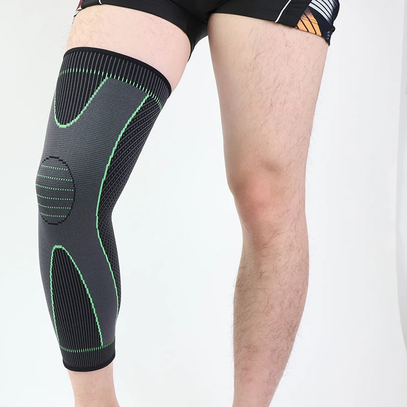 High Elasticity Soft Knee Sleeve Four-Way Pull Compression Long Leg Support for Outdoor Spring Activities Four-Way Pull