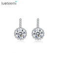 LUOTEEMI Wholesale Multi Prongs Synthetic Diamond White with Round CZ Stone Lady's Elegant Women Earrings