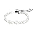 Trendy Women's Adjustable Pearl Bracelet with Slide Heart Beads Stylish Anniversary Gift Idea