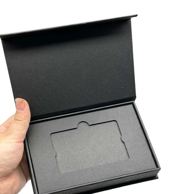 Individual Customized Flexography Black UV Printing Business Card Packaging Rigid Box with logo