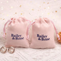 8*13 cm White Custom Logo Printed Suede Bag Jewelry Perfumes Gift Pouch Drawstring Packaging Bags
