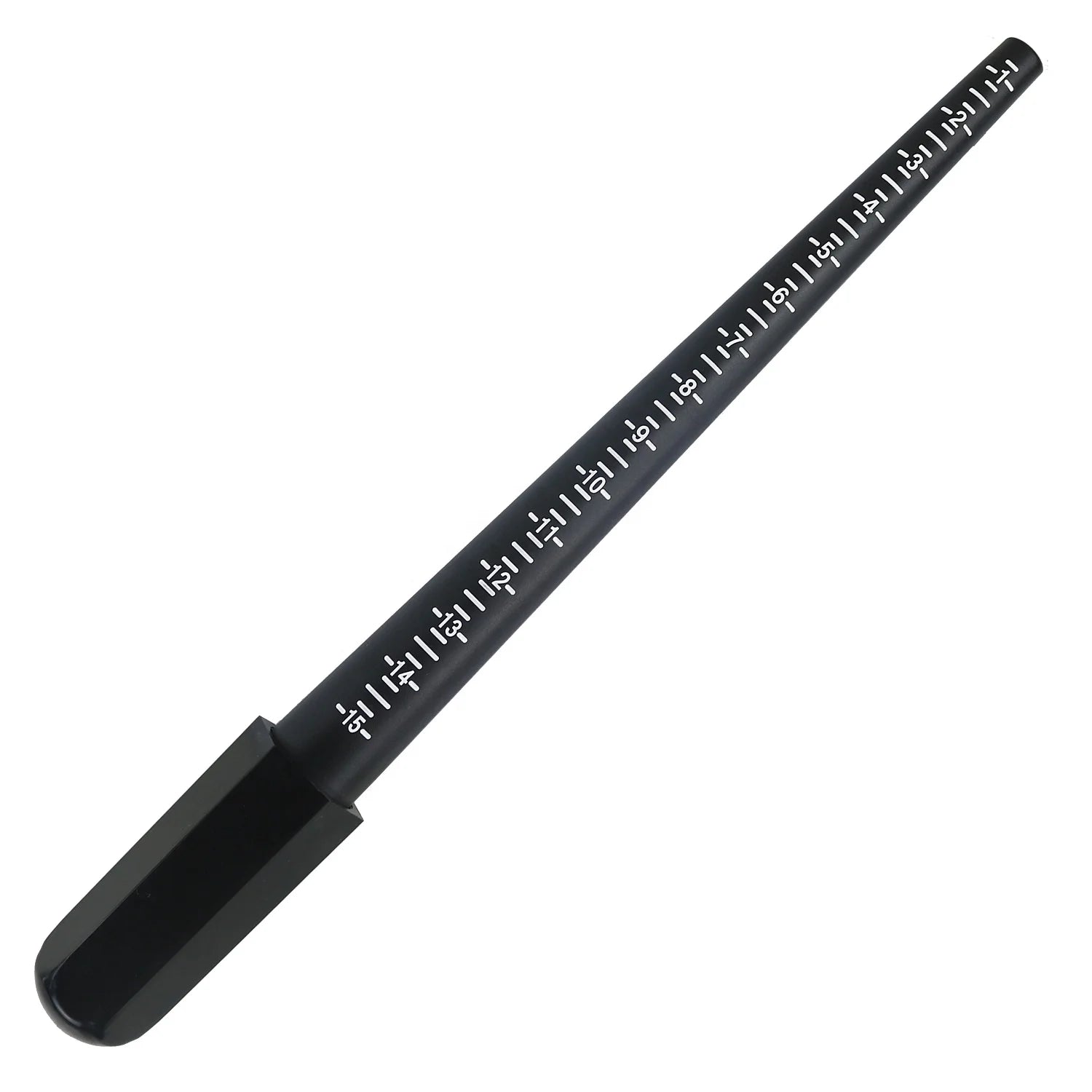 Plastic Ring Size Measuring Stick Ring Mandrel Ring Ruler US Size 2-15 Black