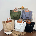 Wholesale Custom Print Logo Designer PU Leather Handle Large Capacity Oversize Cotton Canvas Shopping Tote Bag With Zipper