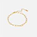 Fashion Simple Anklet for Women 18K Gold Stainless Steel Paperclips Chain  Anklet