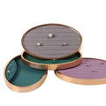 Fancy high end metal oval jewelry ring display tray curved rings decorative jewelry tray