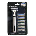 High Quality Disposable Stainless Steel Six Blade Razor for Men's Face/Body/Underarm Shaving-Rossendora Brand