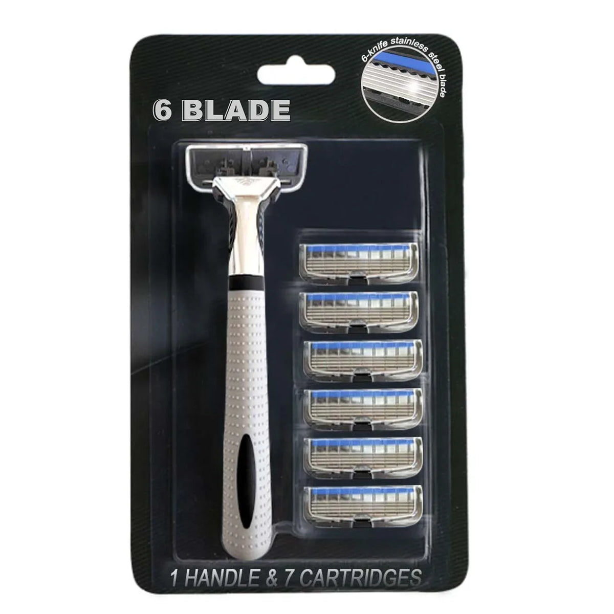 High Quality Disposable Stainless Steel Six Blade Razor for Men's Face/Body/Underarm Shaving-Rossendora Brand