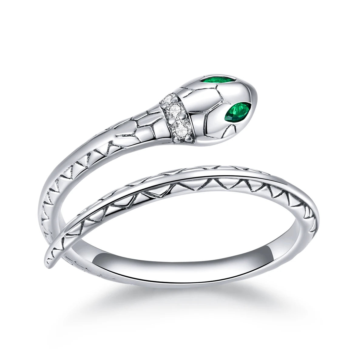 Silver Adjustable Snake Ring 925 Sterling Silver Vintage Open Size Finger Ring for Women Statement Wedding Jewelry BSR169