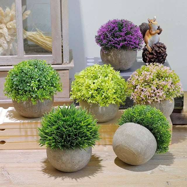 Hot-selling Spherical Bonsai Artificial Mini Mini Artificial Flowers for Crafts Artificial Plants and Flowers with Pots