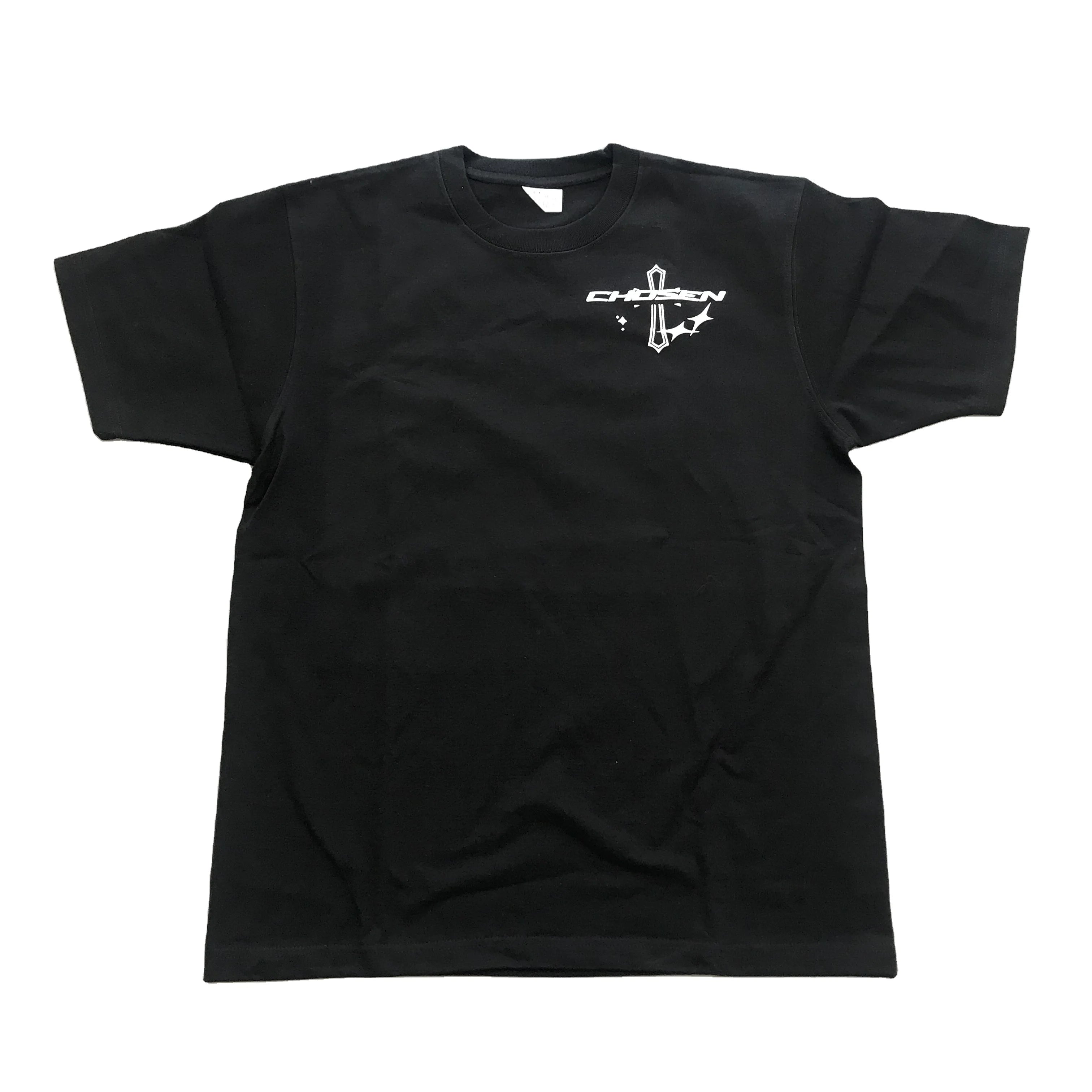 YKH 300GSM T-shirts for Men  With Logo Printed T-shirt Blank 100% Cotton Puff Printing Custom Logo Summer Oversized T-shirts