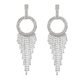 Stylish Large Tassel Rhinestone Tassel Earrings Fashion Drop Crystals Jewelry