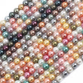 Wholesale 6/8/10/12MM Mixed Color Round Pearl Shell Loose Beads for Bracelet DIY Jewelry