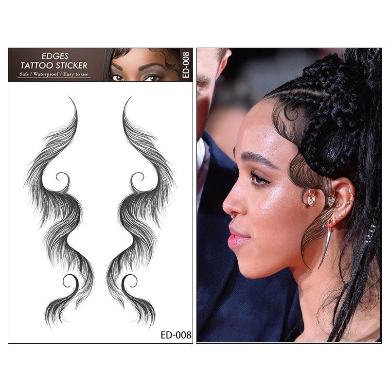 Customized Women Hair Temporary Tattoo Sticker Waterproof Hairline Temporary Hairline Edge Tattoo Hair Tattoo Sticker