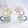M Elegant Grass Pattern Borosilicate Glass Drinking Mugs Set for Milk Coffee Juice Beer - Stylish Glass Cups for Party