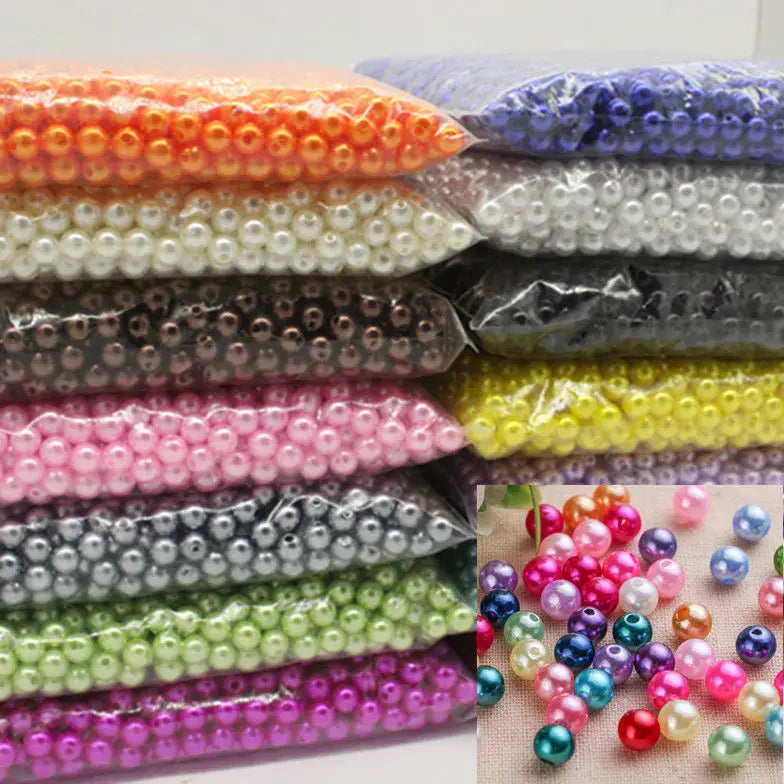 DS Factory Wholesale Colorful 6-10mm ABS Pearl Beads with Hole Luxury Accessories Loose Pearls for Jewelry Making Bead