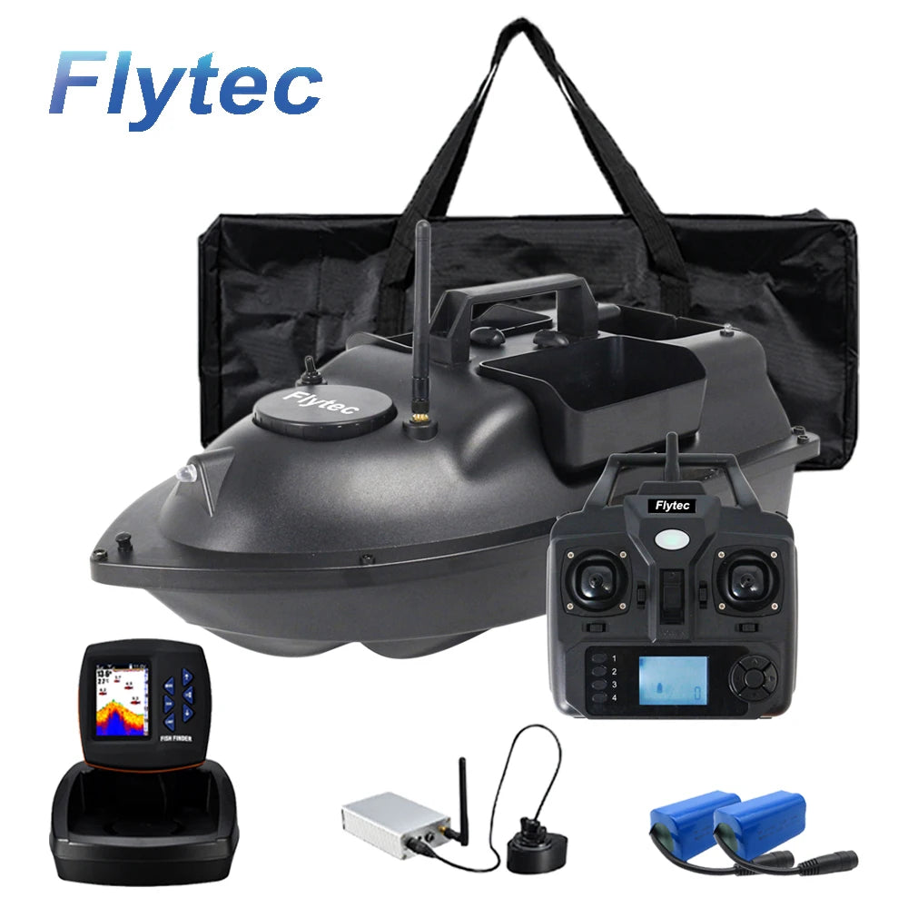 Flytec 500M Saltwater GPS RC Bait Boat With Fish Finder and GPS 8 Hours Larger Battery GPS Auto Return Boat
