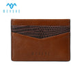 Genuine Leather RFID Blocking Credit Card Holder Wallet With Clip Closure Customizable Embossed Logo