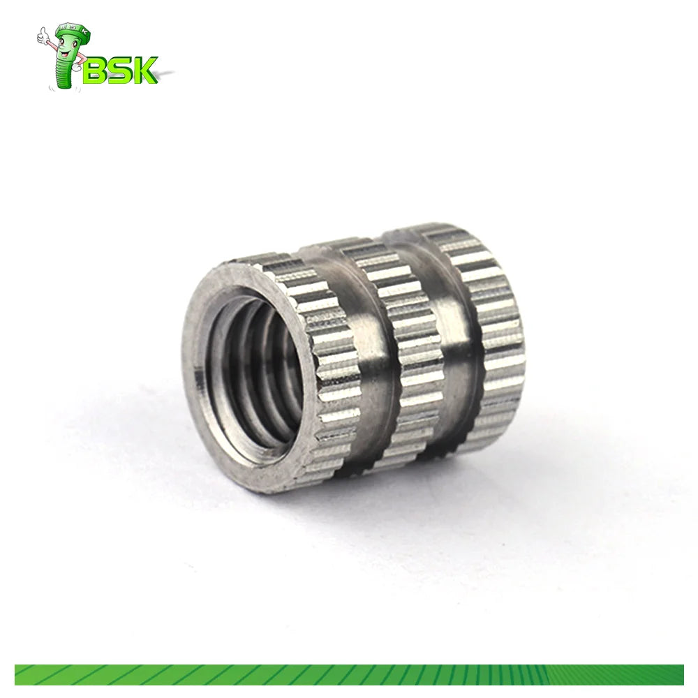 Brass Threaded Insert M3 M4 Solid Brass Thread Injection Molding Knurl Embedded Insert Nut Nutsert for 3D Printer Hot Melt Glue