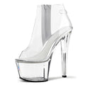New Fish Mouth Transparent 17 cm Thin Heel Side Zipper Women's High-heeled Bare Boots Striptease Shoes