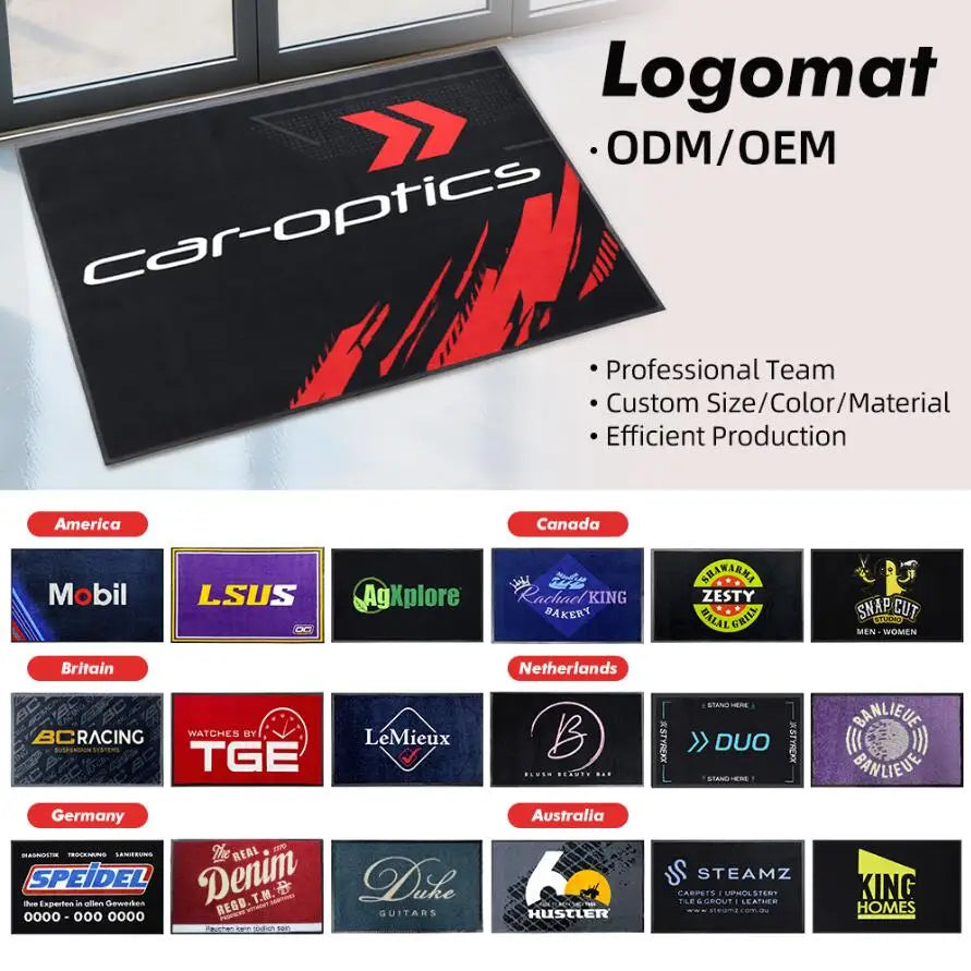 Outdoor Front Door Mat Floor Commercial Rubber Personalised Carpet Full Non-slip Custom Carpet with logo