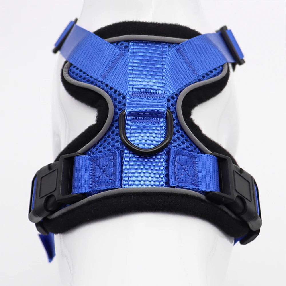 New Style Design Custom Logo No Pull Adjustable Breathable Mesh Pet Dog Air Vest Harness with Leash