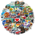 50Pcs Traffic Car Airplane Boat Travel Sticker for Children Girl Diy Decorative Scrapbook Phone Laptop Cartoon Stickers